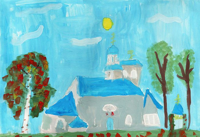 Елизавета Мураховская. 7 лет. Церковь в Белозерном. 16-11-2019